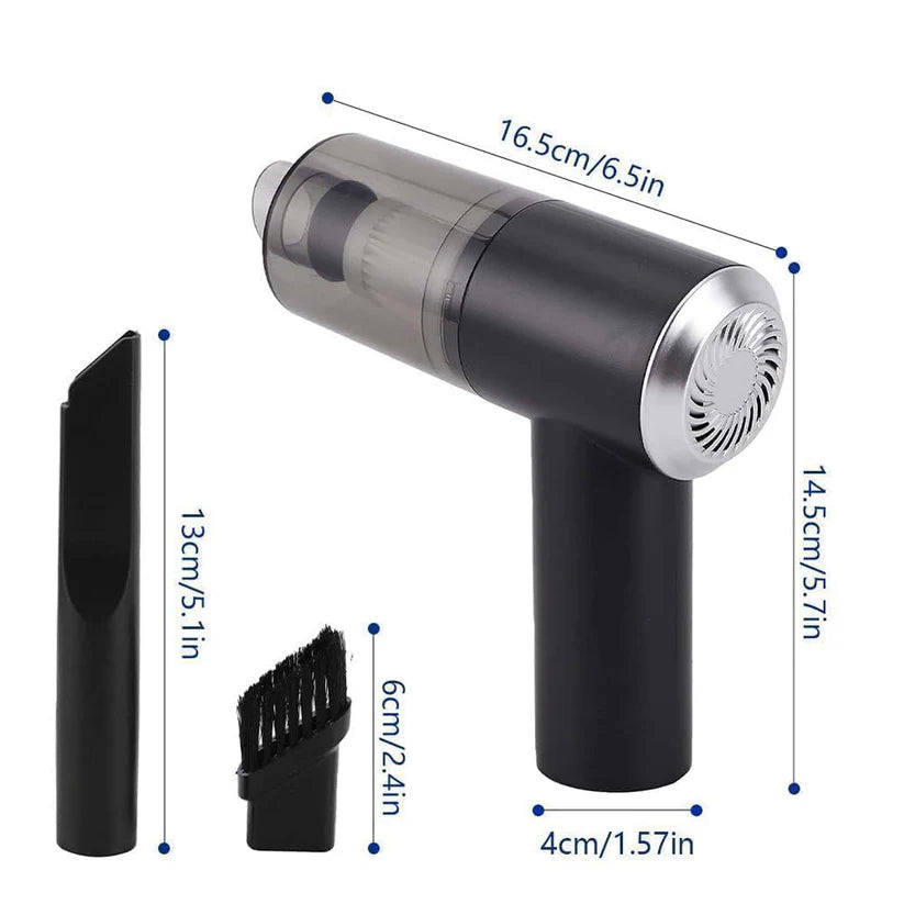 3-in-1 Mini Car Vacuum – Wireless, Rechargeable & Portable Cleaner