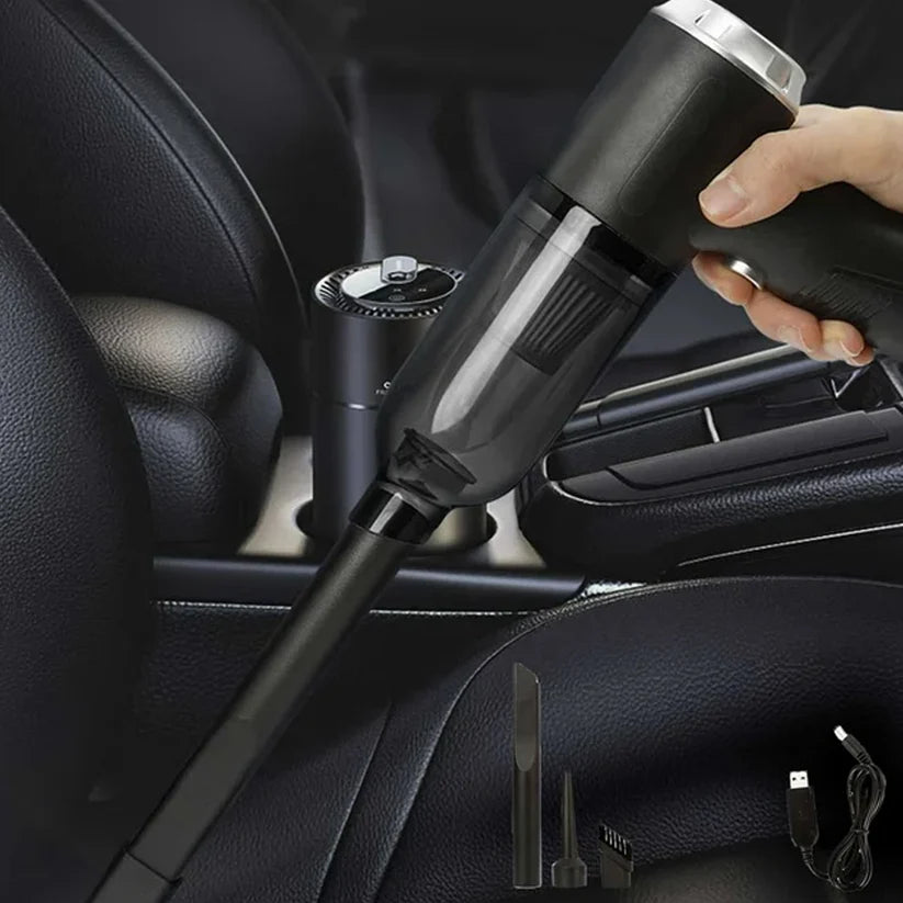 3-in-1 Mini Car Vacuum – Wireless, Rechargeable & Portable Cleaner