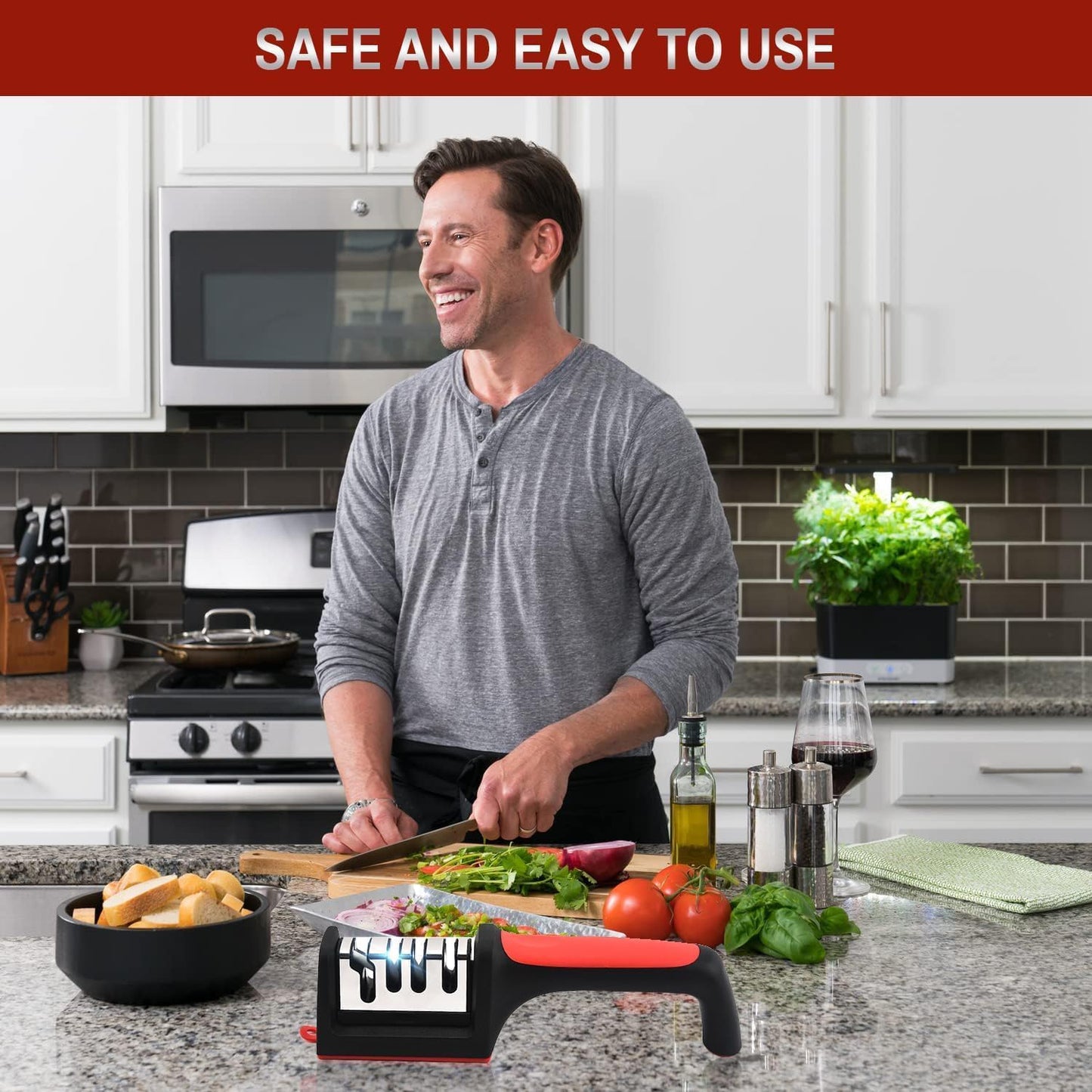 Steal Forest 3-Stage Kitchen Knife & Scissor Sharpener